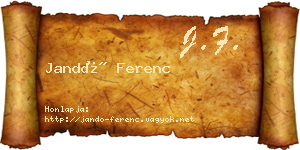 Jandó Ferenc névjegykártya