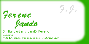 ferenc jando business card